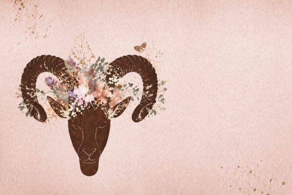 minimalistička simbolika ovna s nježnim prirodnim tonovima