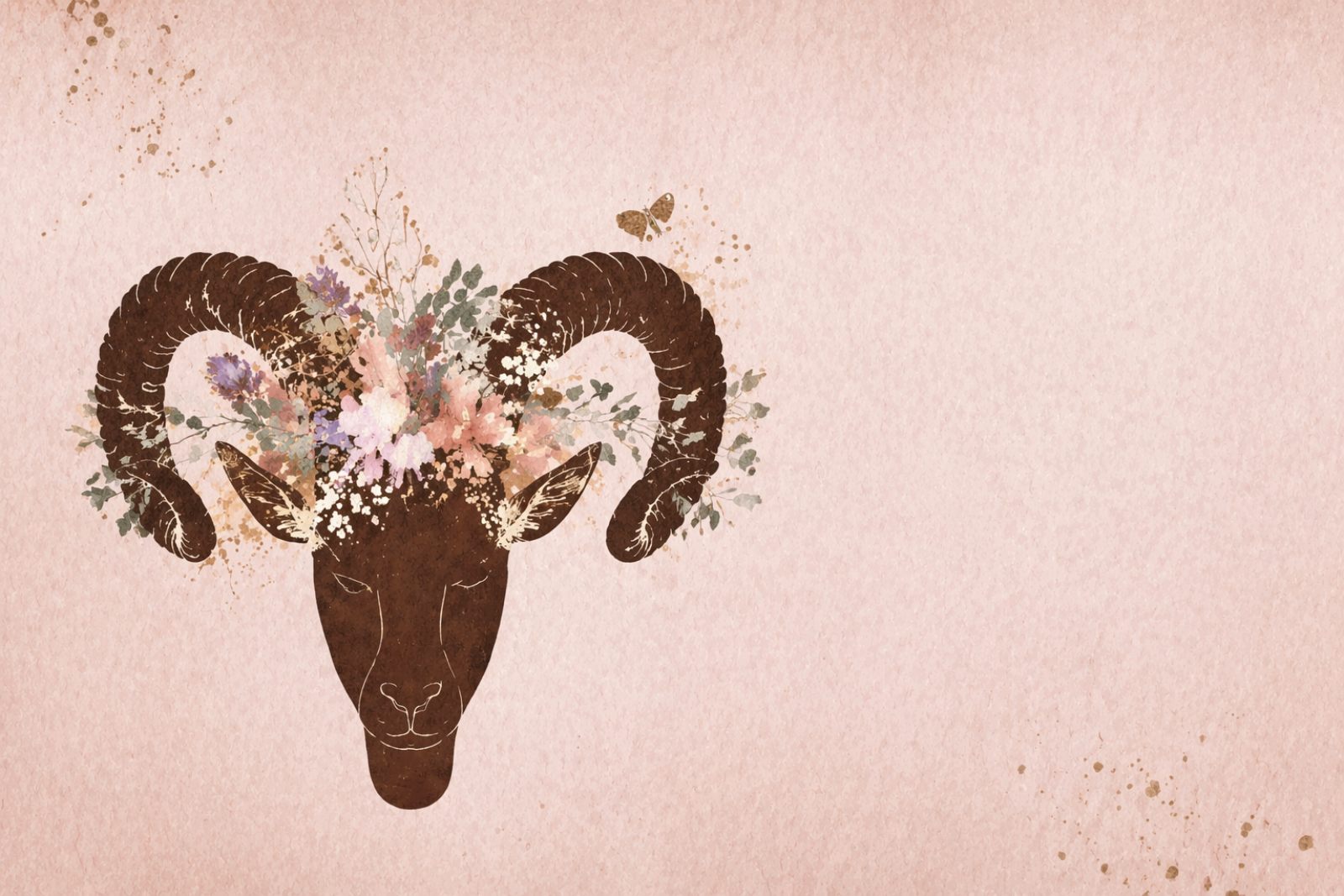 minimalistička simbolika ovna s nježnim prirodnim tonovima